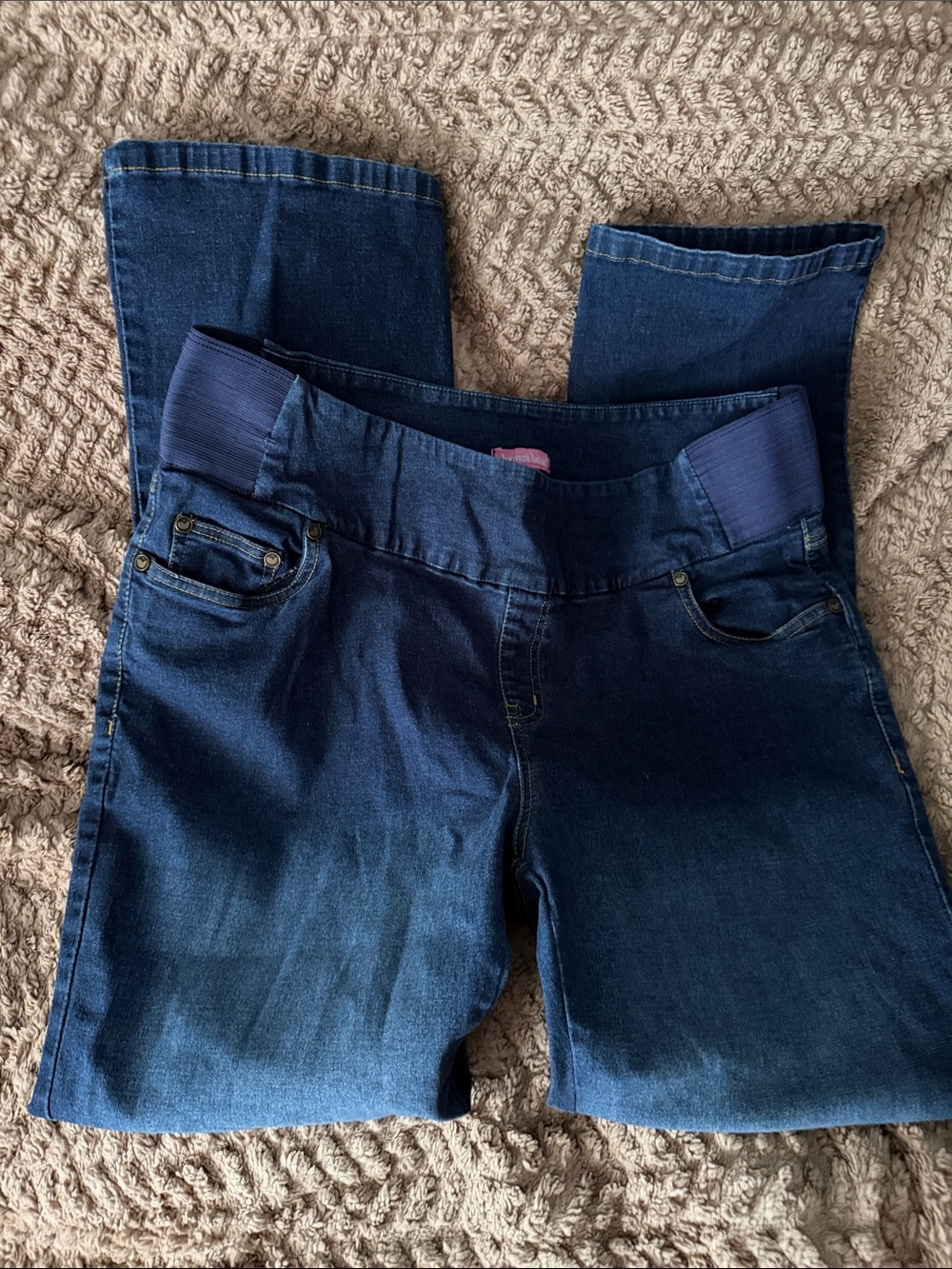 Woman Within Dark Blue Stretch Jeggings with Elastic Waistband 13 WP